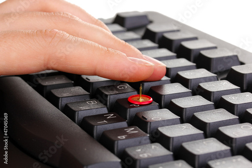 Photo: Painful typing on keyboard close-up Painful typing on keyboard close-up