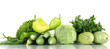 fresh green vegetables isolated on white