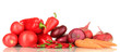 fresh red vegetables isolated on white