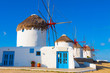 Close on the first of the windmills in Mykonos island cyclades G Close on the first of the windmills in Mykonos island cyclades G