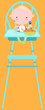 Baby in High Chair Eating Baby Food