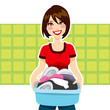 Woman Laundry Chores