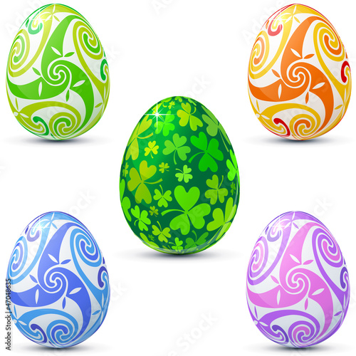 Vector: Easter eggs icon set decorated in celtic style Easter eggs icon set decorated in celtic style