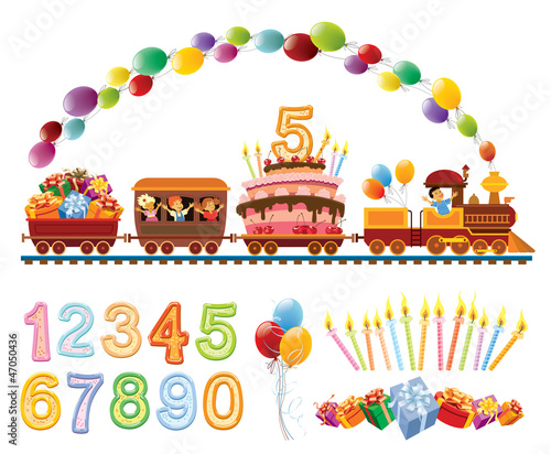 Vector: Birthday train Birthday train