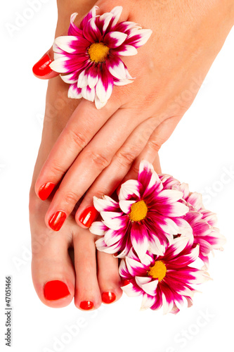 Photo: pedicure feet of a young woman pedicure feet of a young woman