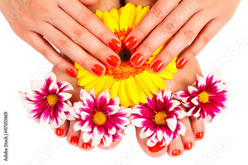 Photo: pedicure feet of a young woman pedicure feet of a young woman