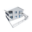 Illustration: 3D architecture model of a house 3D architecture model of a house