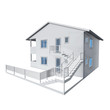 Illustration: 3D architecture model of a house 3D architecture model of a house