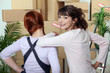Woman moving house
