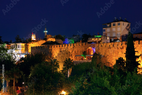 Photo: Old town Kaleici in Antalya, Turkey at night Old town Kaleici in Antalya, Turkey at night