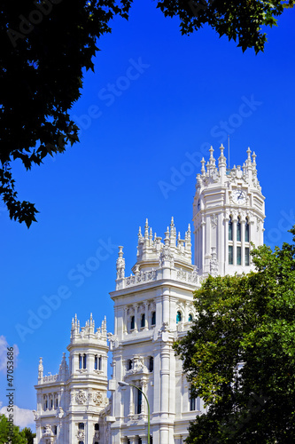 Photo: The palace in plaza Cibeles at Madrid, Spain The palace in plaza Cibeles at Madrid, Spain