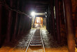 Mine with railroad track - underground mining