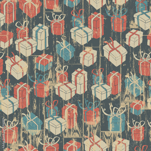 Vector: Christmas seamless background with gifts pattern. Vector illustr Christmas seamless background with gifts pattern. Vector illustr