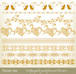 Calligraphic gold-framed borders
