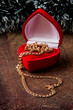 Gold chain in box