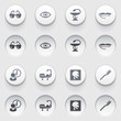Medicine icons on white buttons. Set 2.