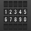 Flipping white numbers panel timetable