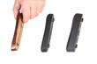 adjustable recoil pads for buttstock of a gun isolated on white