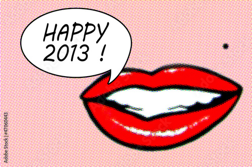 Illustration: Happy 2013, bouche sexy Happy 2013, bouche sexy