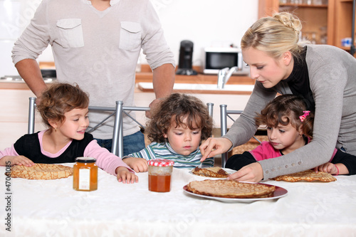 Photo: Children having a snack Children having a snack