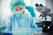 Working at the laboratory