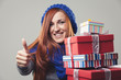 Photo: WInter woman with gifts WInter woman with gifts