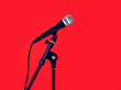 microphone red background