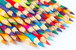 Set of multicolored pencils for creativity on a white background