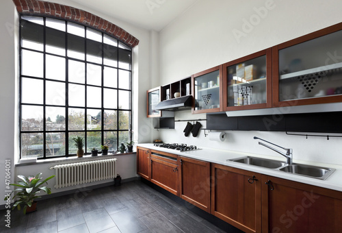 Photo: beautiful house, interior, view of the kitchen beautiful house, interior, view of the kitchen