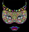 Vector: Girls's Mask Psychedelic Art Design-Maschera Donna Pshichedelica Girls's Mask Psychedelic Art Design-Maschera Donna Pshichedelica