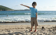 Photo: portrait of little boy on the beach portrait of little boy on the beach