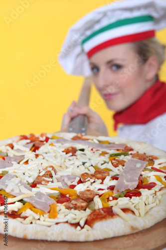 Photo: A proud pizza maker A proud pizza maker