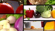 Food, fresh vegetables, Studio shot, composition 6 clips