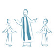 prêtre 2 enfants de choeur
