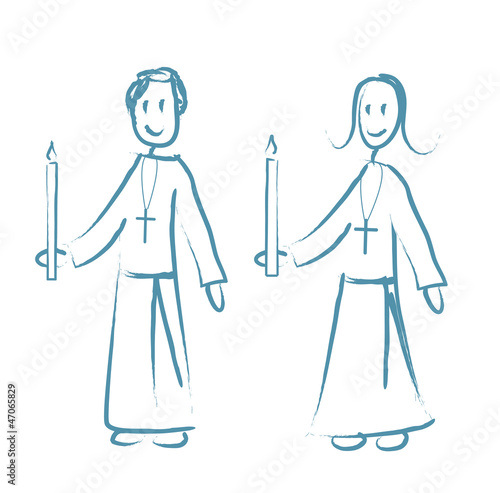 Illustration: enfants de choeur cierge enfants de choeur cierge