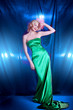 Photo: beautiful girl in a green dress beautiful girl in a green dress