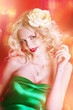 Photo: beautiful girl in a green dress beautiful girl in a green dress