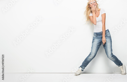 Photo: Young blonde lady smiling Young blonde lady smiling