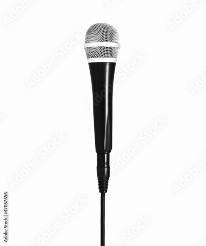 Photo: microphone on white microphone on white