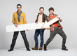 Three man with arrow