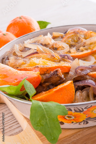 Photo: Liver with onion-orange sauce Liver with onion-orange sauce
