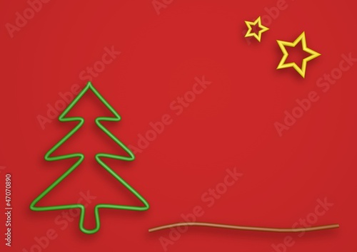Illustration: Weihnachtsbaum und Sterne Weihnachtsbaum und Sterne