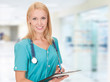 Medical doctor woman in the office