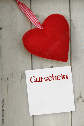 Photo: Gutschein mit Herz Gutschein mit Herz