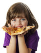 Photo: a little girl eating a pizza a little girl eating a pizza