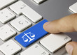 Justice keyboard key. Finger