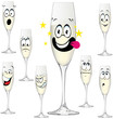 Bottle of Champagne funny cartoon
