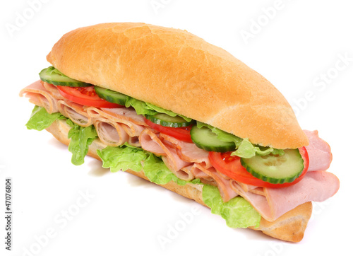 Photo: sandwiches with ham and vegetables sandwiches with ham and vegetables