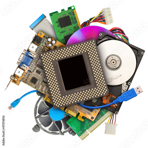 Photo: Heap of computer hardware Heap of computer hardware