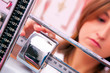female doctor weighing